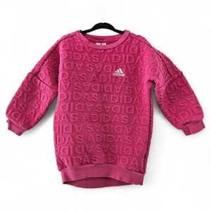 ADD-ON | Adidas Toddler Girls Pink Logo Sweatshirt Dress Size 2T (18–24M)